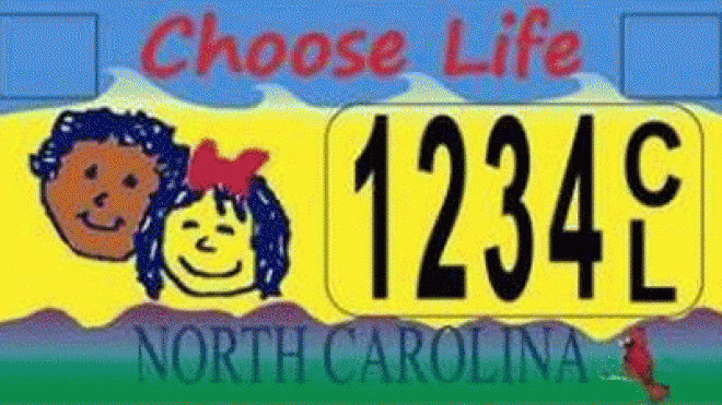 Choose Life Plates Illegal in N.C.
